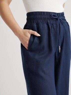 Quince Women’s European Linen Wide Leg Pants Navy Size S